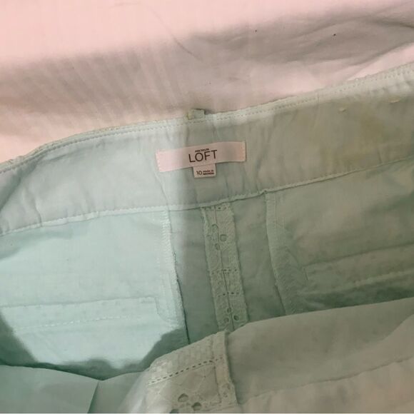 New Ann Taylor Loft Mint Green Eyelet The Riviera Short - Picture 9 of 9